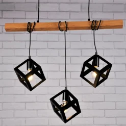 Lampa wisząca geometryczna 3-punktowa SWEDEN WOOD
