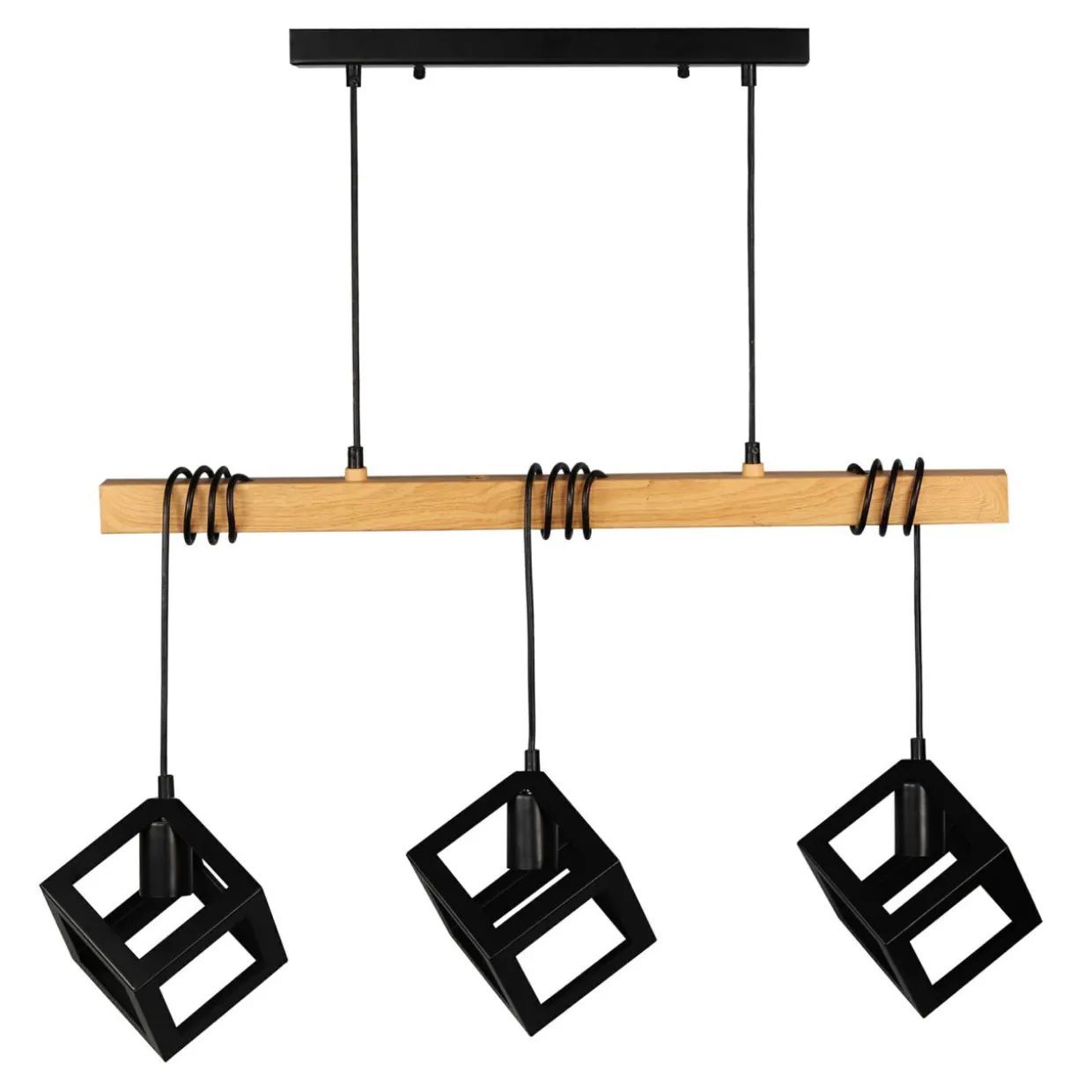 Lampa wisząca geometryczna 3-punktowa SWEDEN WOOD