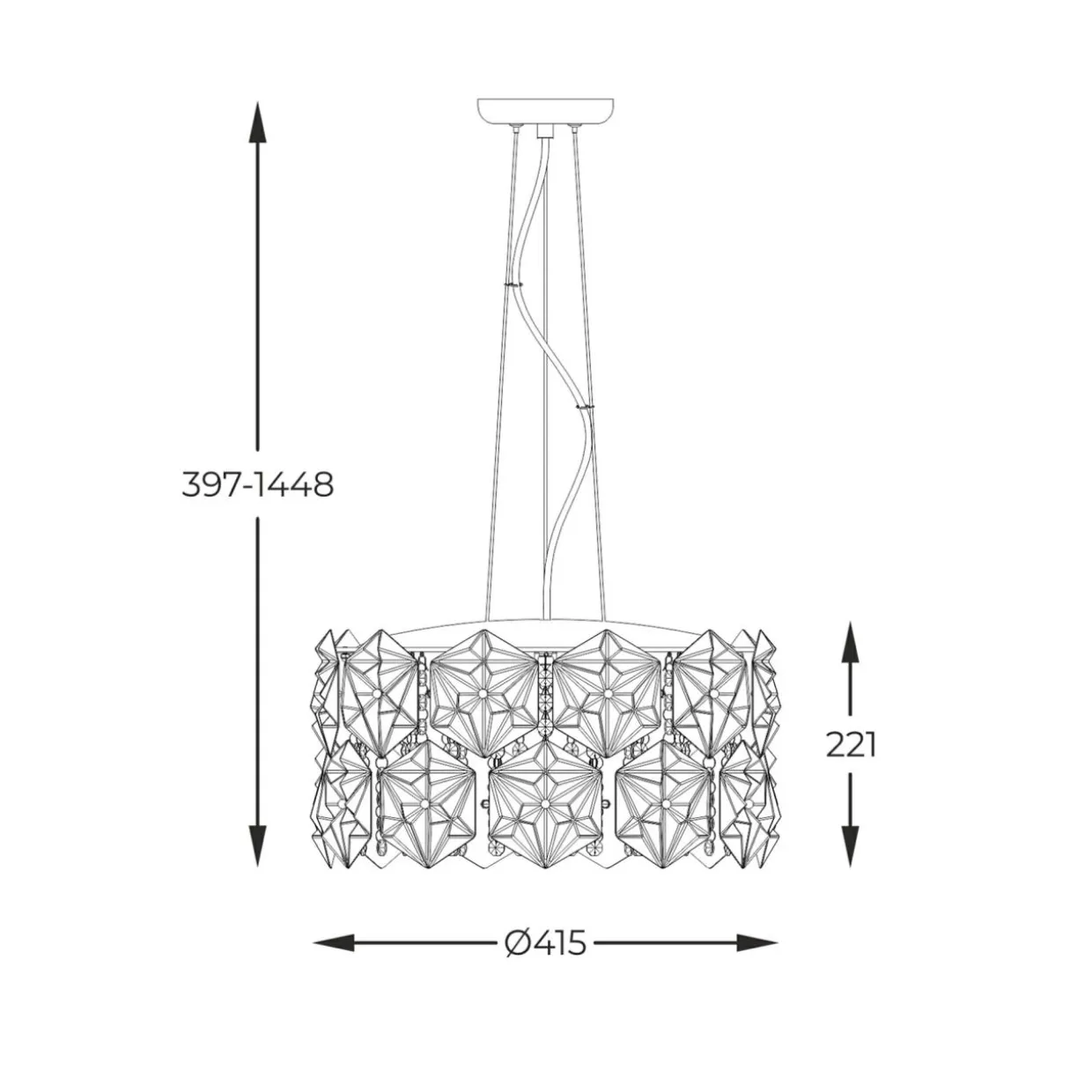 Lampa wisząca glamour DAVI