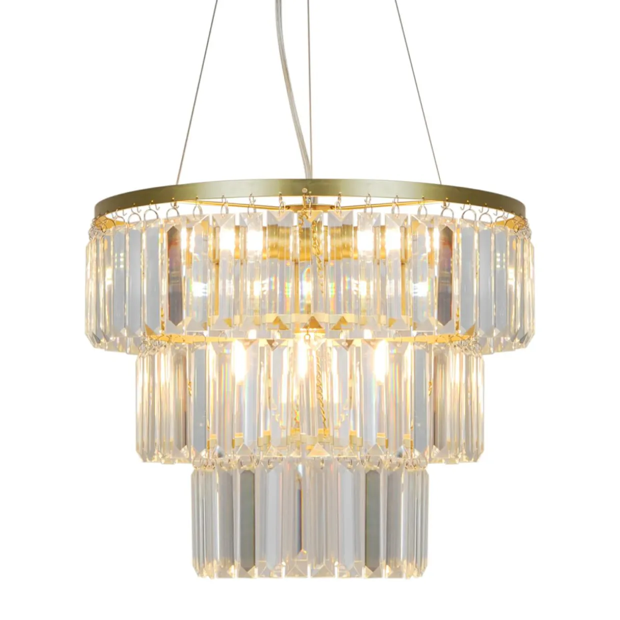 Lampa wisząca glamour złota TIFANNY