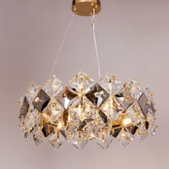 Lampa wisząca glamour złota TIARA