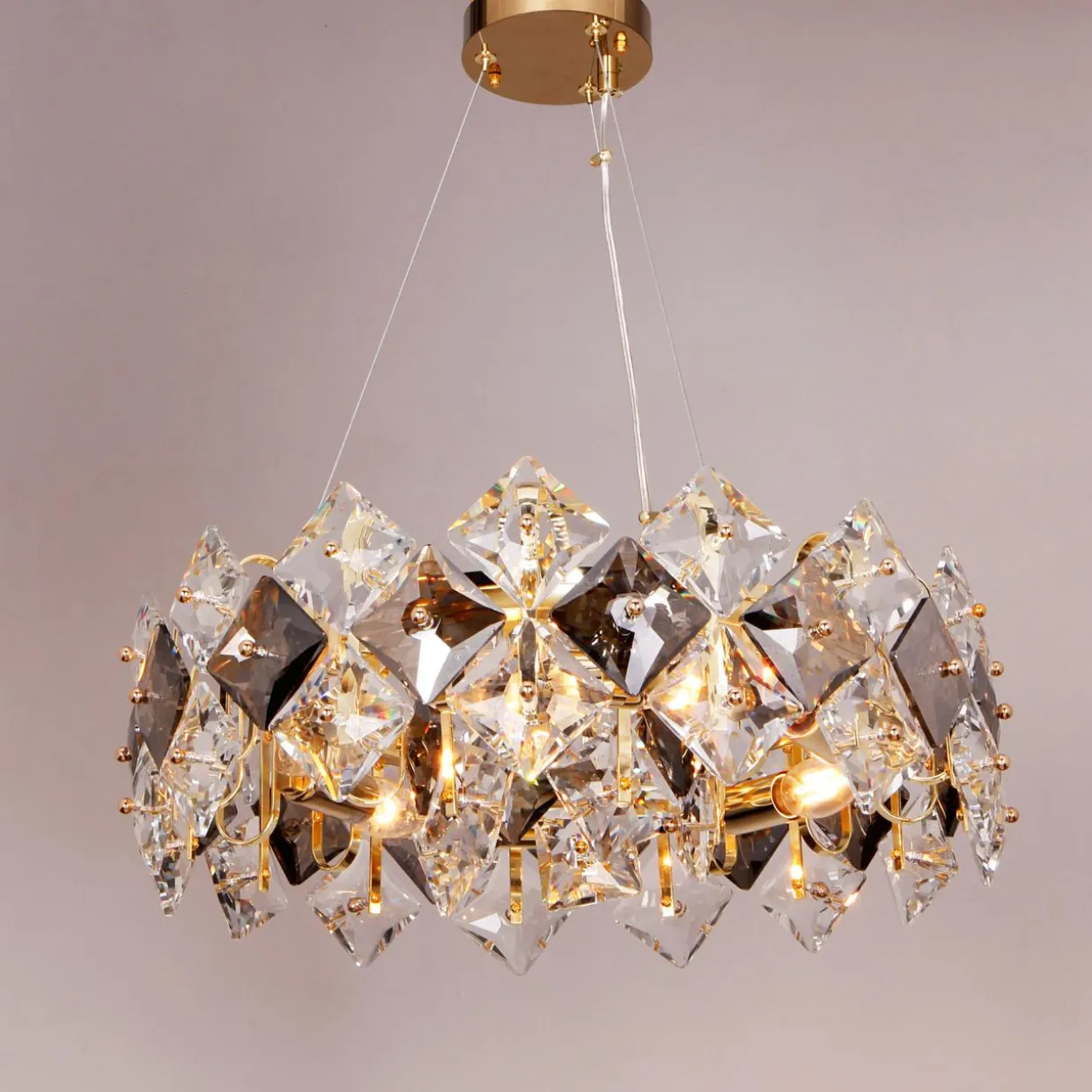 Lampa wisząca glamour złota TIARA