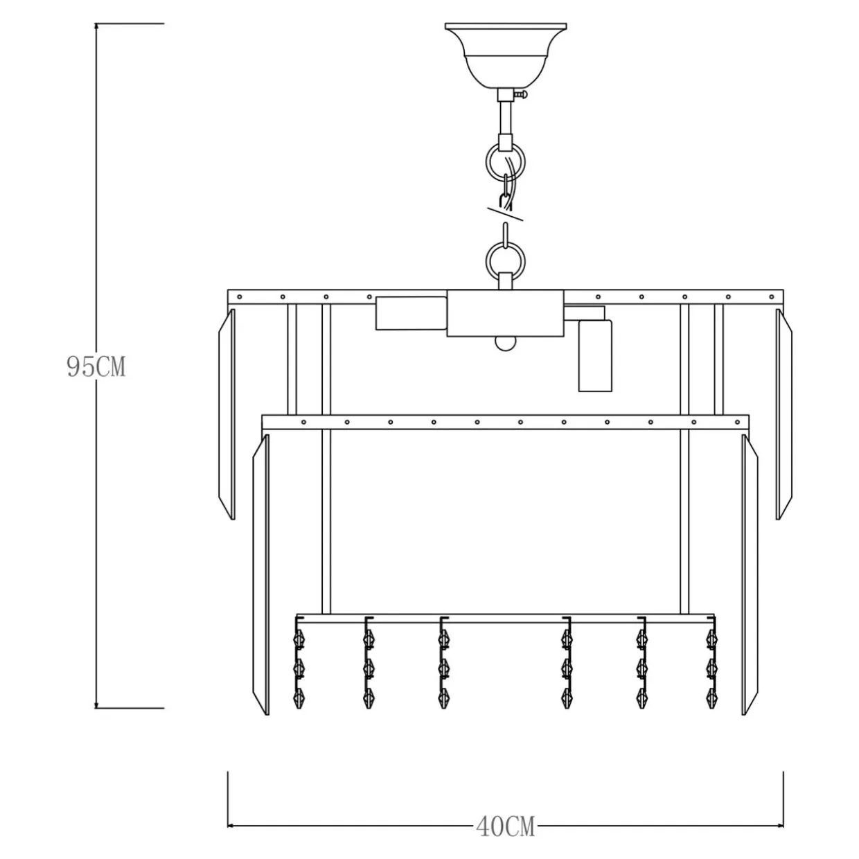 Lampa wisząca glamour złota CAMILLE 40 cm
