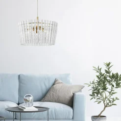 Lampa wisząca glamour złota BACH 41 cm