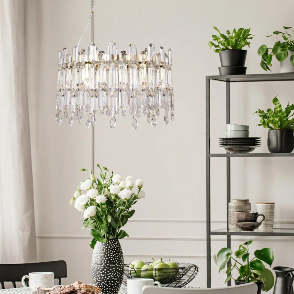 Lampa wisząca glamour złota CROWN