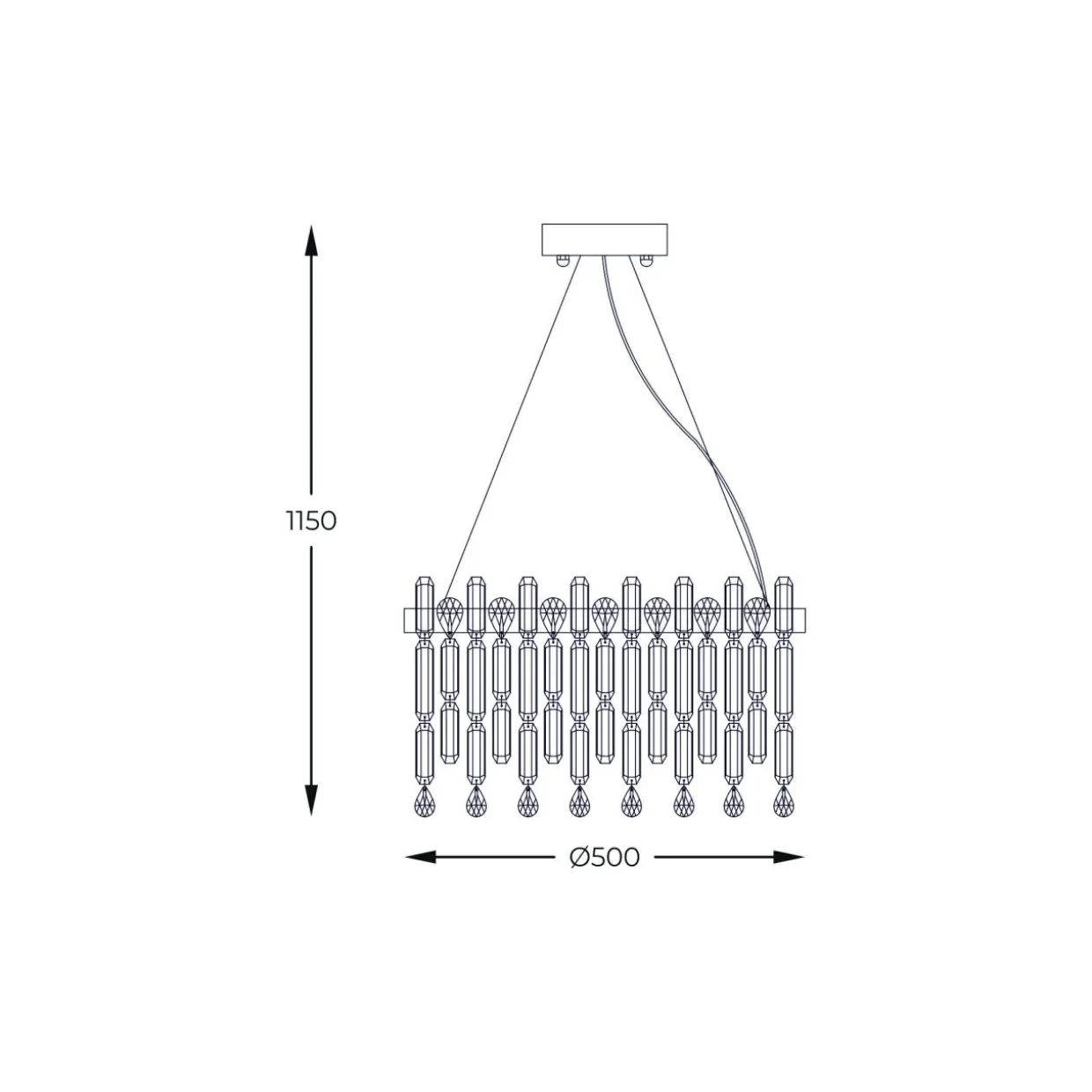 Lampa wisząca glamour złota CROWN