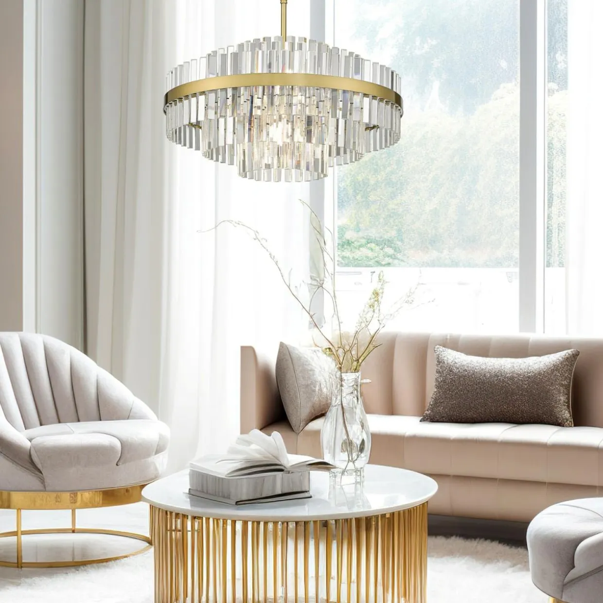 Lampa wisząca glamour złota CONSTANTINOPLE 80 cm