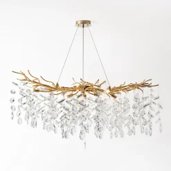 Lampa wisząca glamour złota CINDY fi100 cm