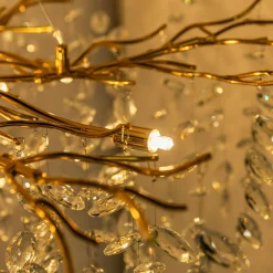 Lampa wisząca glamour złota CINDY fi100 cm