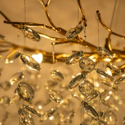 Lampa wisząca glamour złota CINDY fi100 cm