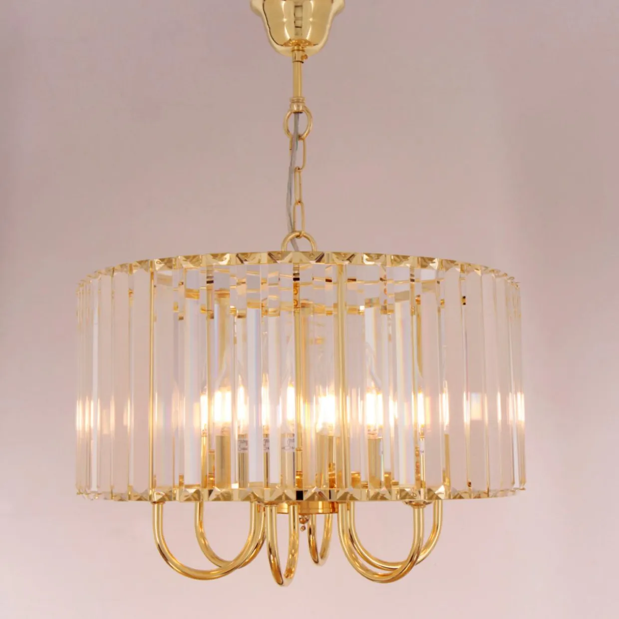 Lampa wisząca glamour złota PARIS 40 cm