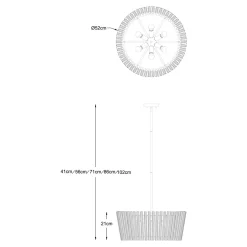 Lampa wisząca glamour złota BACH 52 cm
