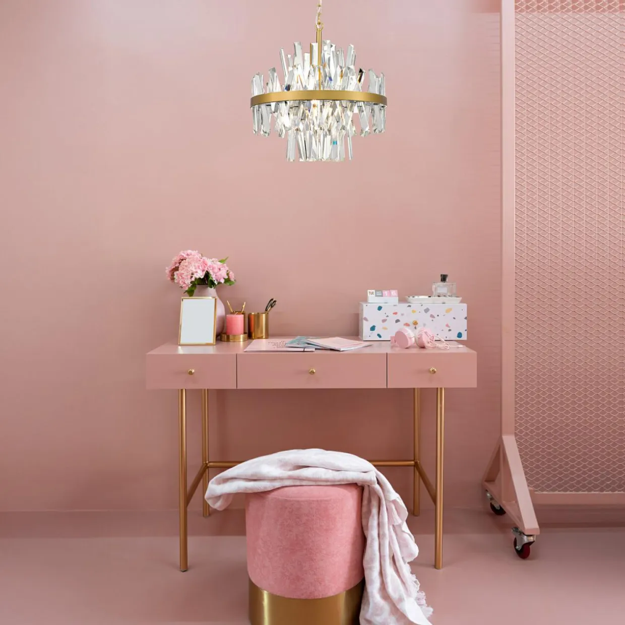 Lampa wisząca glamour złota CONSTANTINOPLE 50 cm
