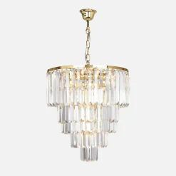 Lampa wisząca glamour złota AMEDEO 48 cm