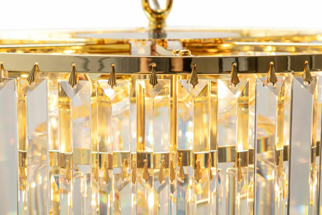 Lampa wisząca glamour złota AMEDEO 48 cm