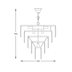 Lampa wisząca glamour złota AMEDEO 48 cm