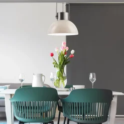 Lampa wisząca industrialna biała KIRA