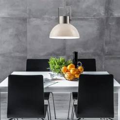 Lampa wisząca industrialna biała KIRA