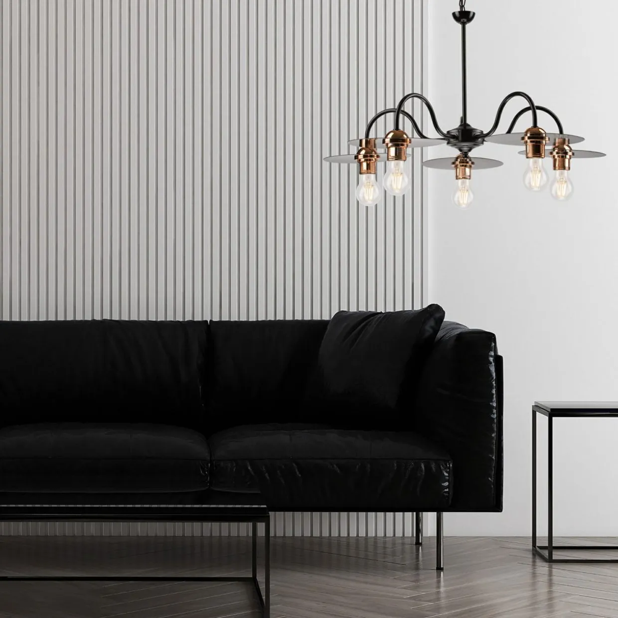 Lampa wisząca industrialna czarna ALICE 5