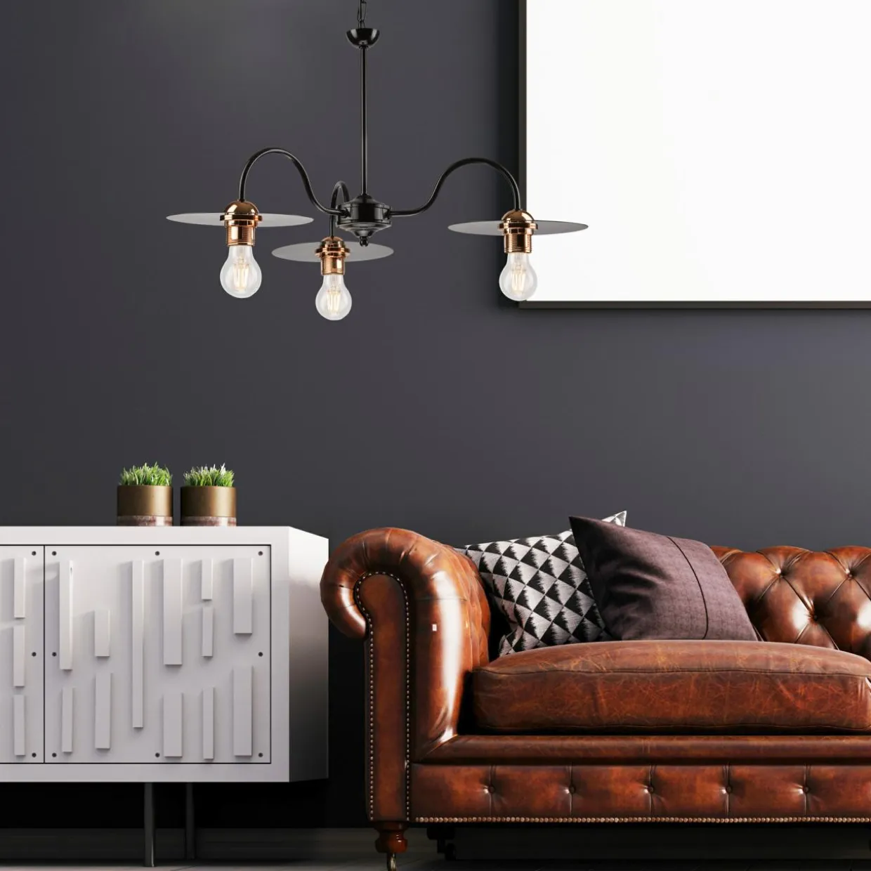 Lampa wisząca industrialna czarna ALICE 3