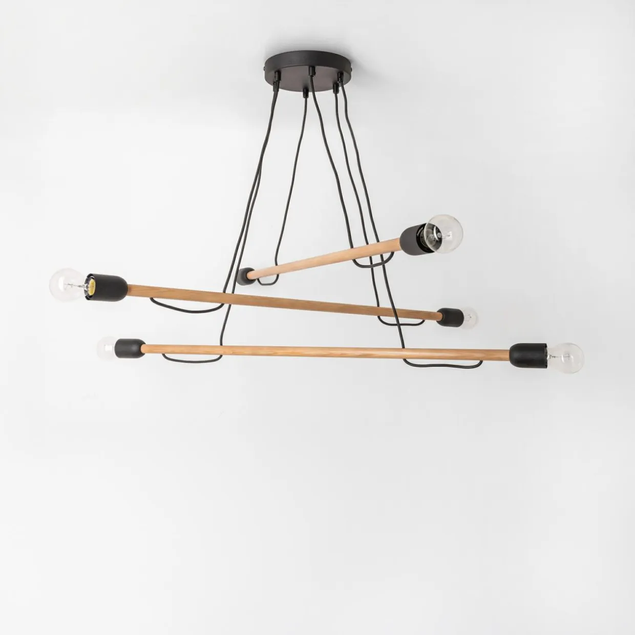 Lampa wisząca jasne drewno HELIX VI WOOD
