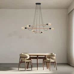 Lampa wisząca jasne drewno HELIX VI WOOD