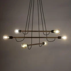 Lampa wisząca jasne drewno HELIX VI WOOD