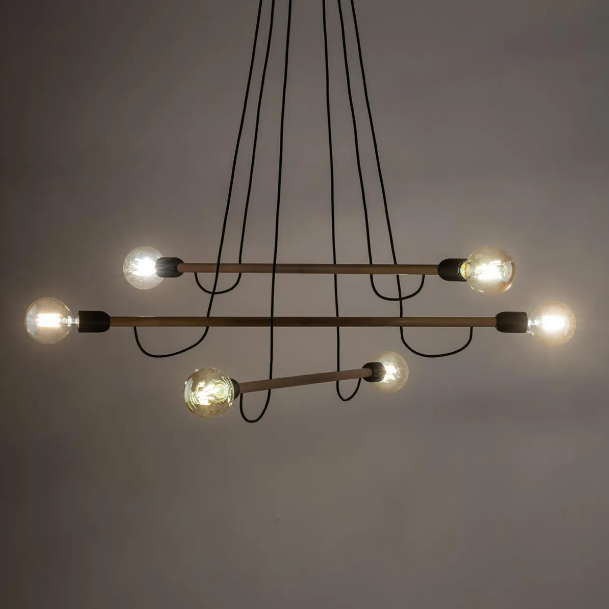 Lampa wisząca jasne drewno HELIX VI WOOD