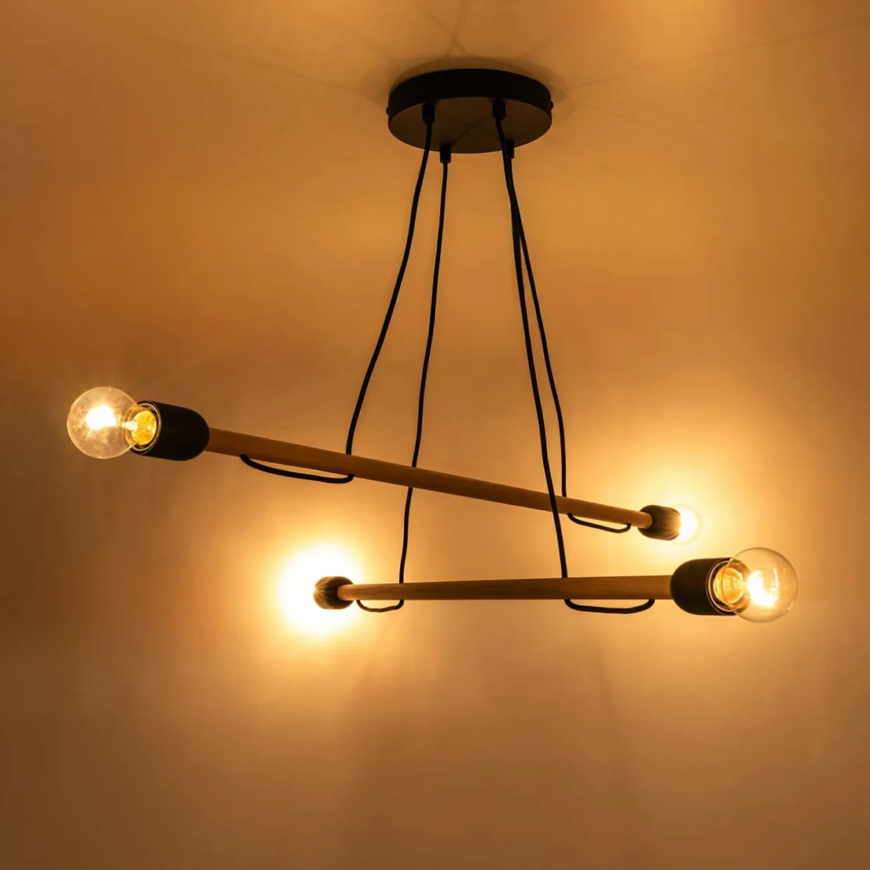 Lampa wisząca jasne drewno HELIX IV WOOD