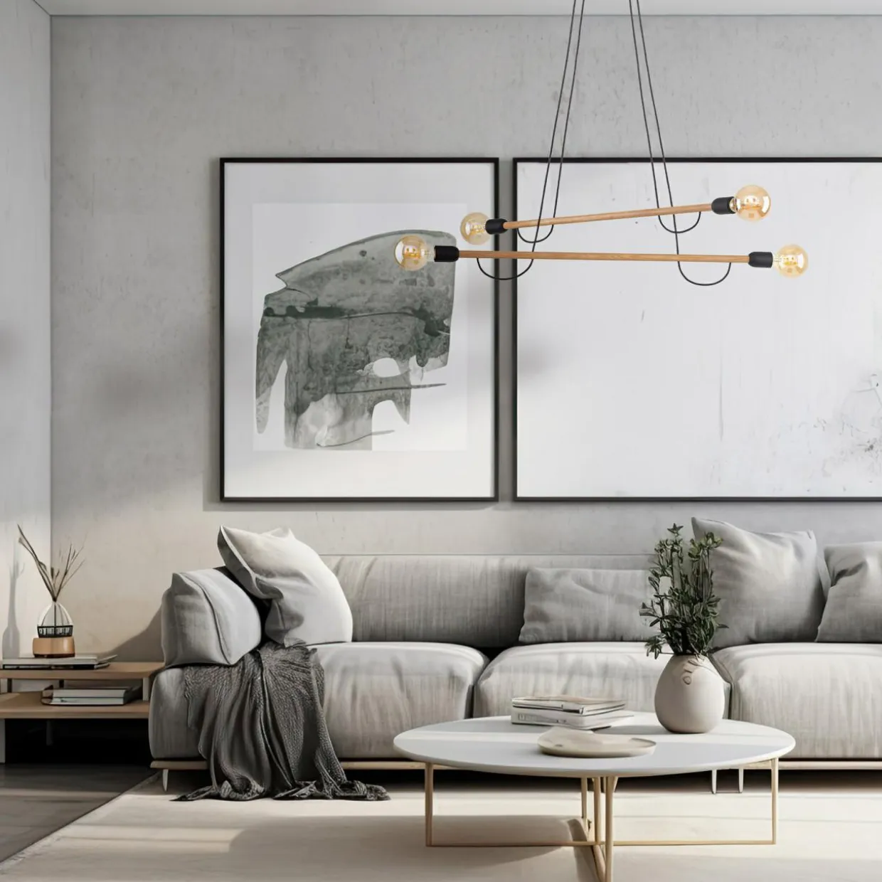 Lampa wisząca jasne drewno HELIX IV WOOD