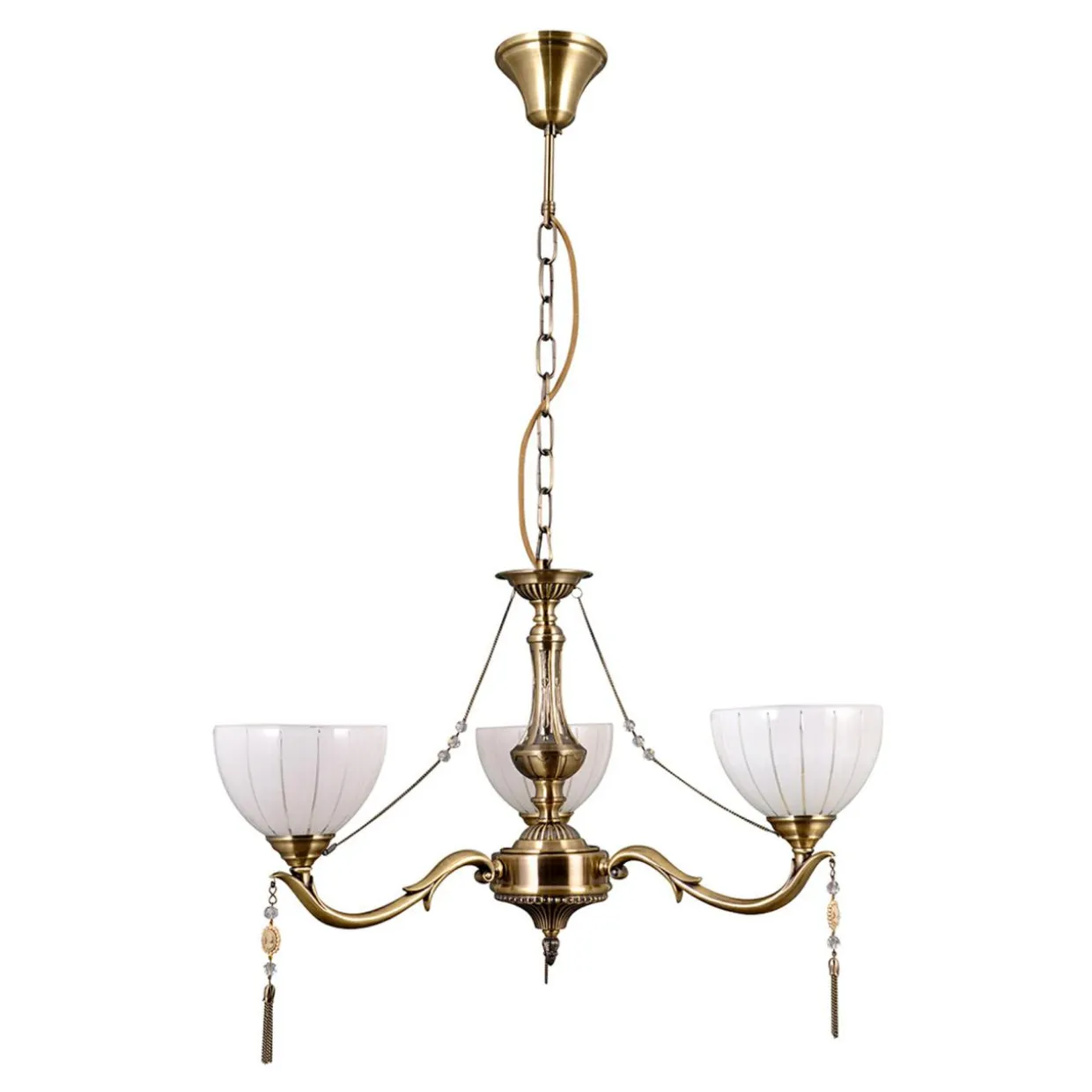 Lampa wisząca klasyczna 3 klosze złota BAXIO