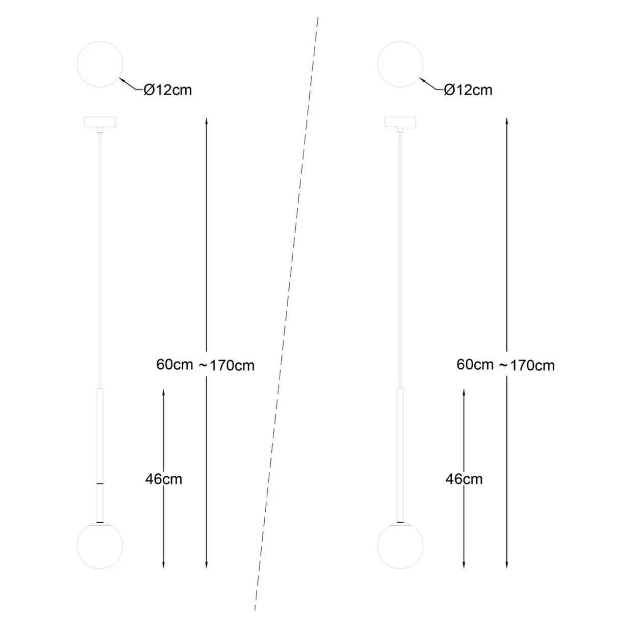 Lampa wisząca kula czarno-złota ARCTURUS