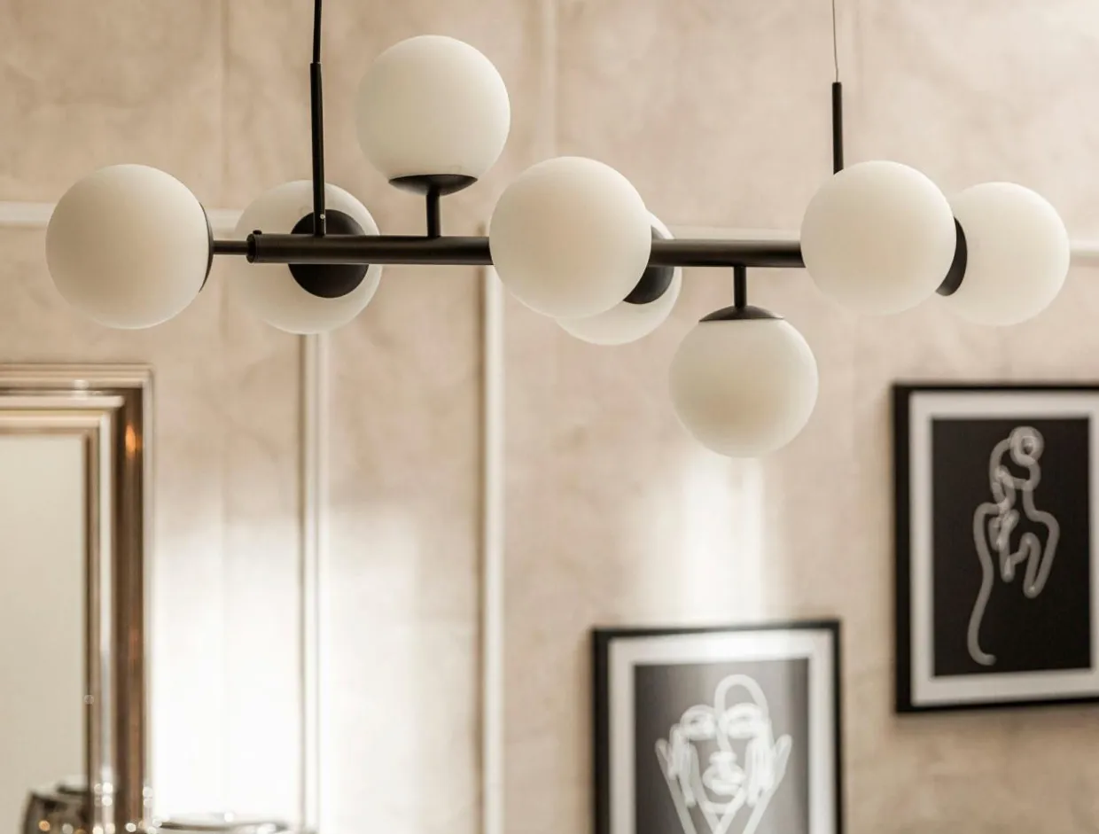 Lampa wisząca kule czarna MEFISTO 8
