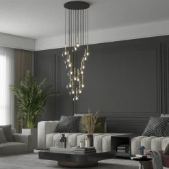 Lampa wisząca kule czarno-złota NILOS 17