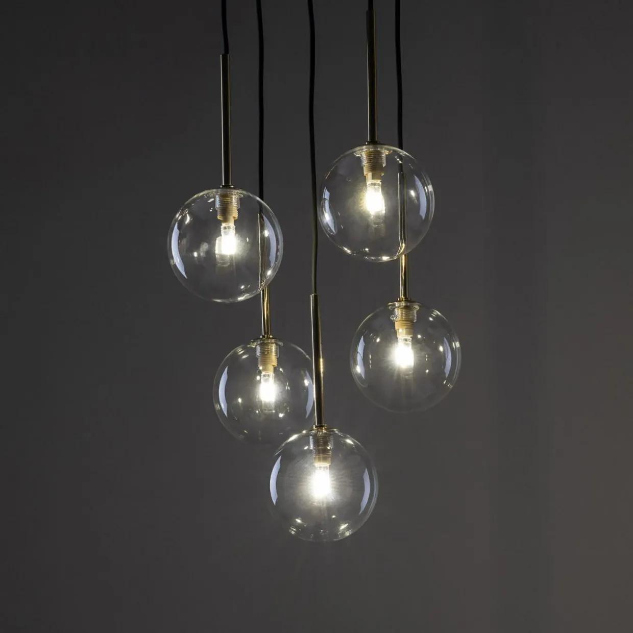 Lampa wisząca kule czarno-złota NILOS 5