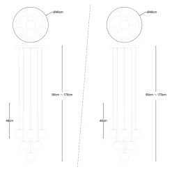 Lampa wisząca kule złota ARCTURUS 7