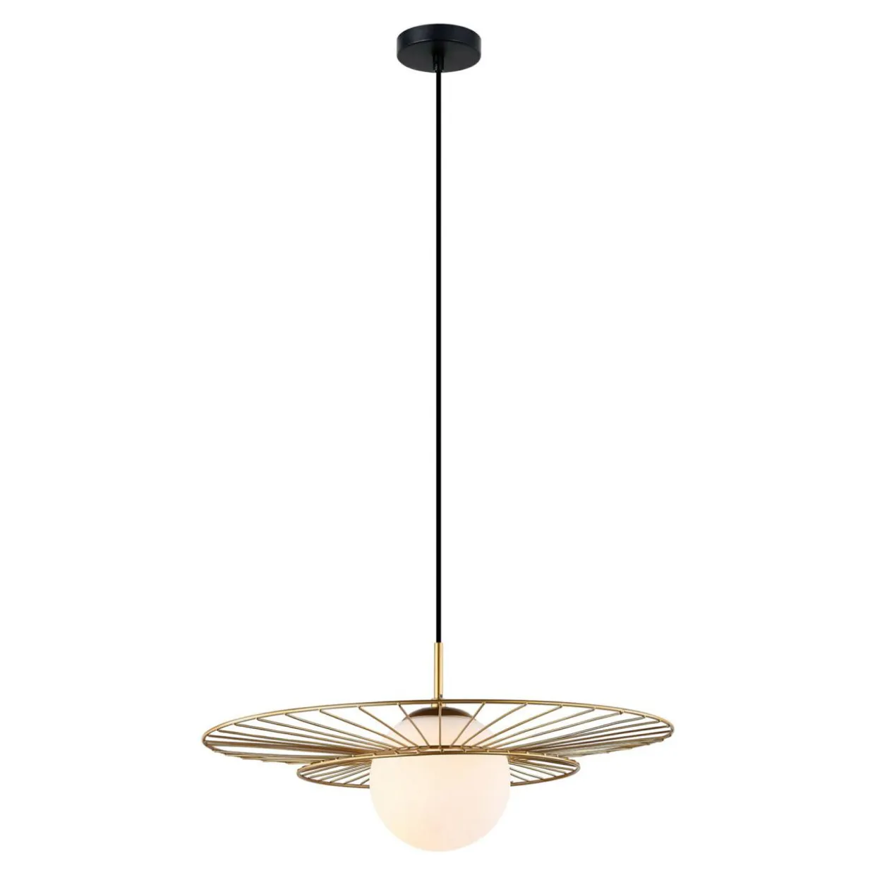Lampa wisząca kulisty klosz złota ALISON