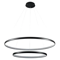 Lampa wisząca LED 2 okręgi czarna CARLO