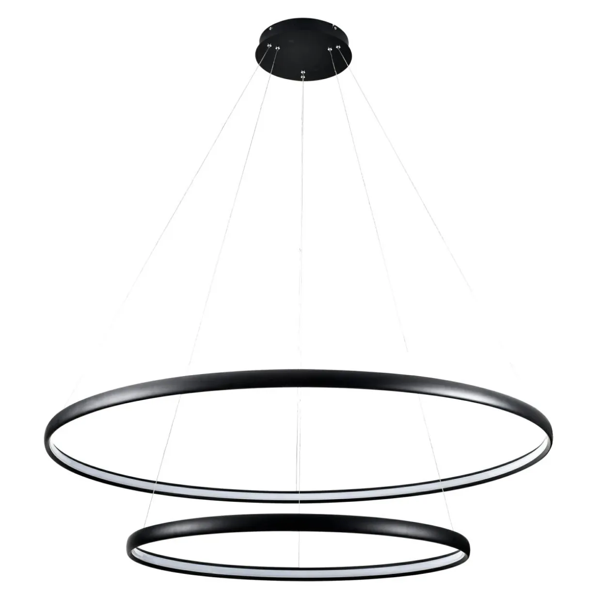 Lampa wisząca LED 2 okręgi czarna CARLO