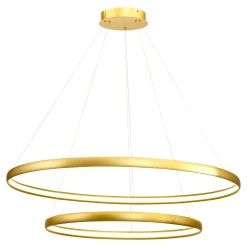 Lampa wisząca LED 2 okręgi złota CARLO
