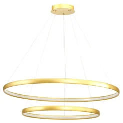 Lampa wisząca LED 2 okręgi złota CARLO