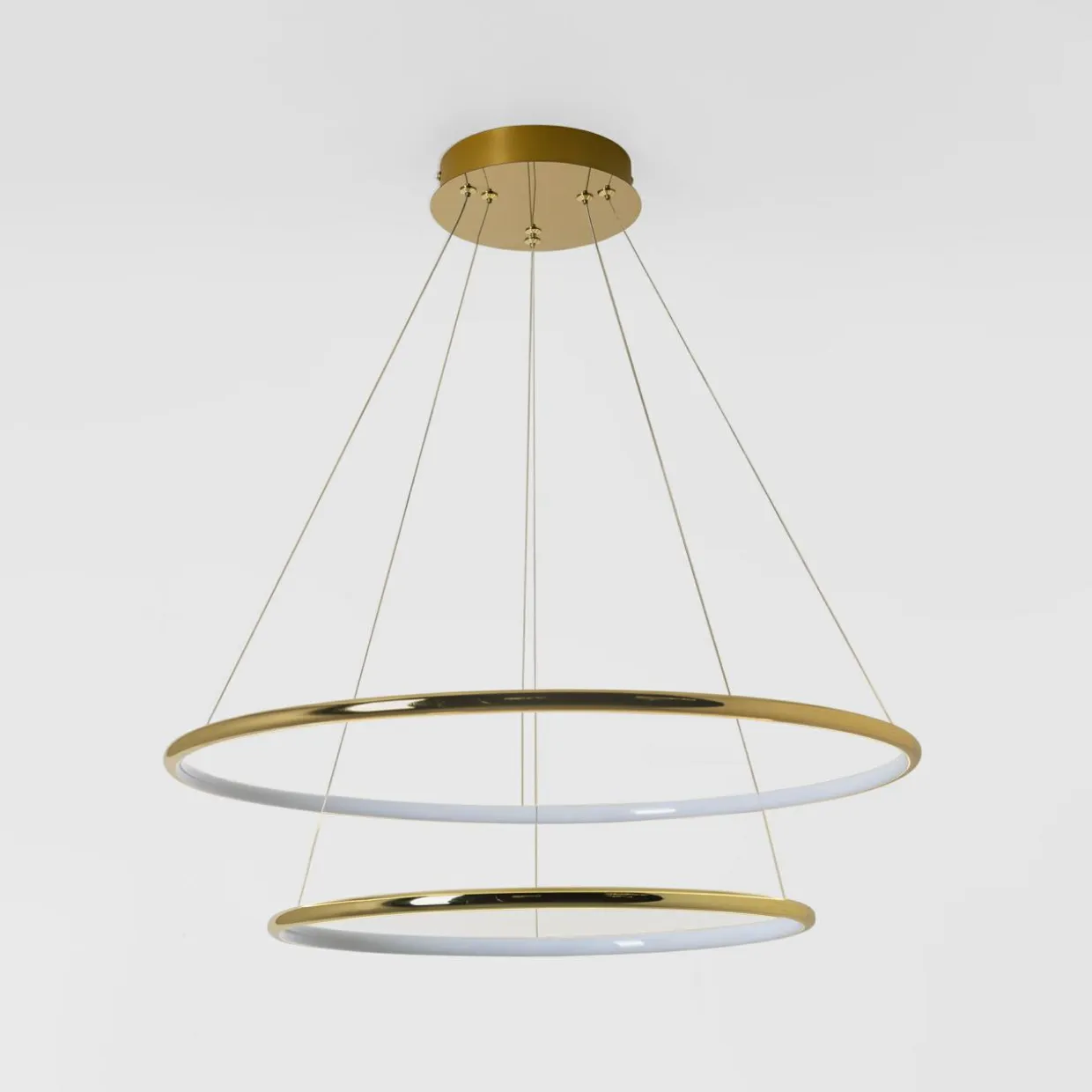 Lampa wisząca LED 2 pierścienie złota MARSEILLE