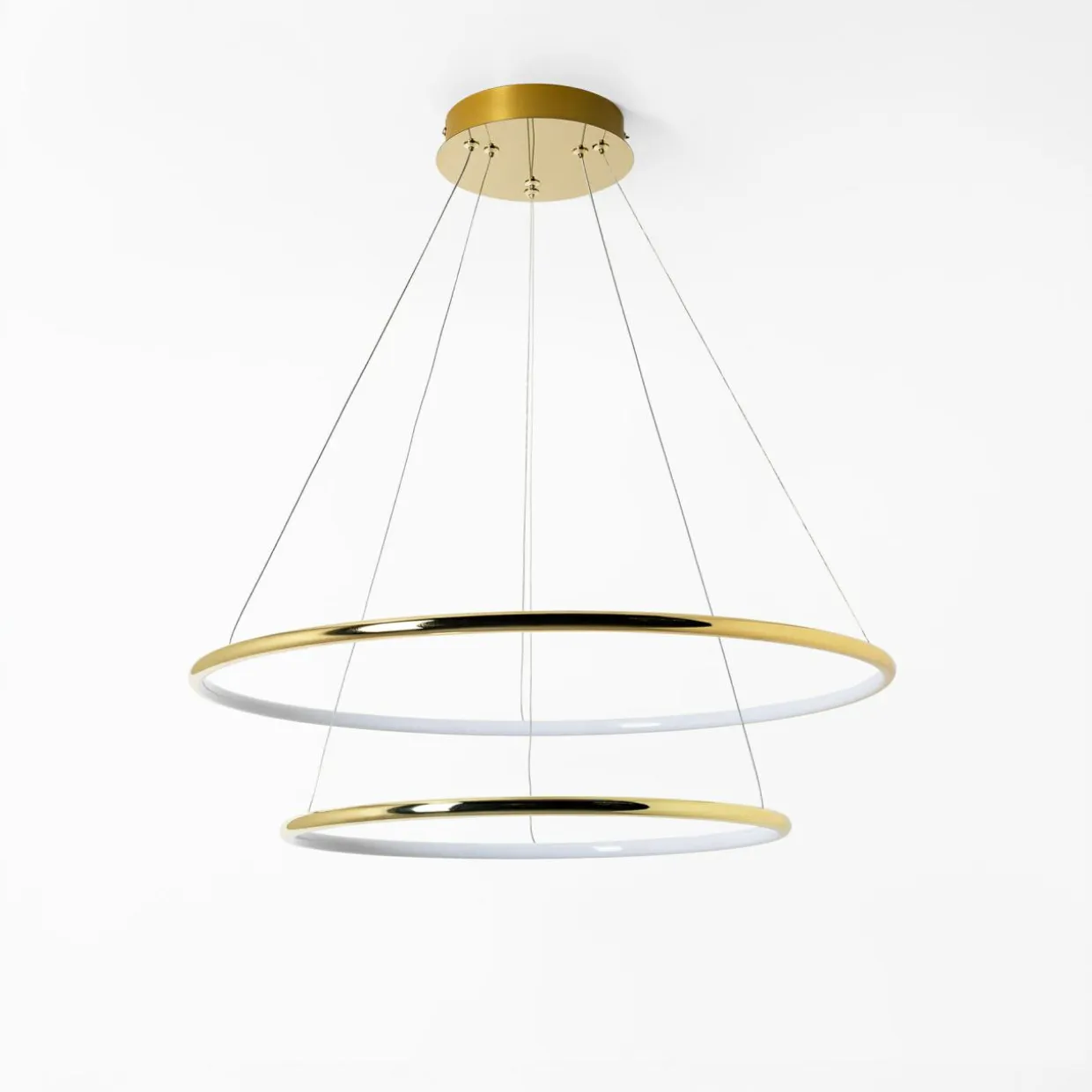 Lampa wisząca LED 2 pierścienie złota MARSEILLE