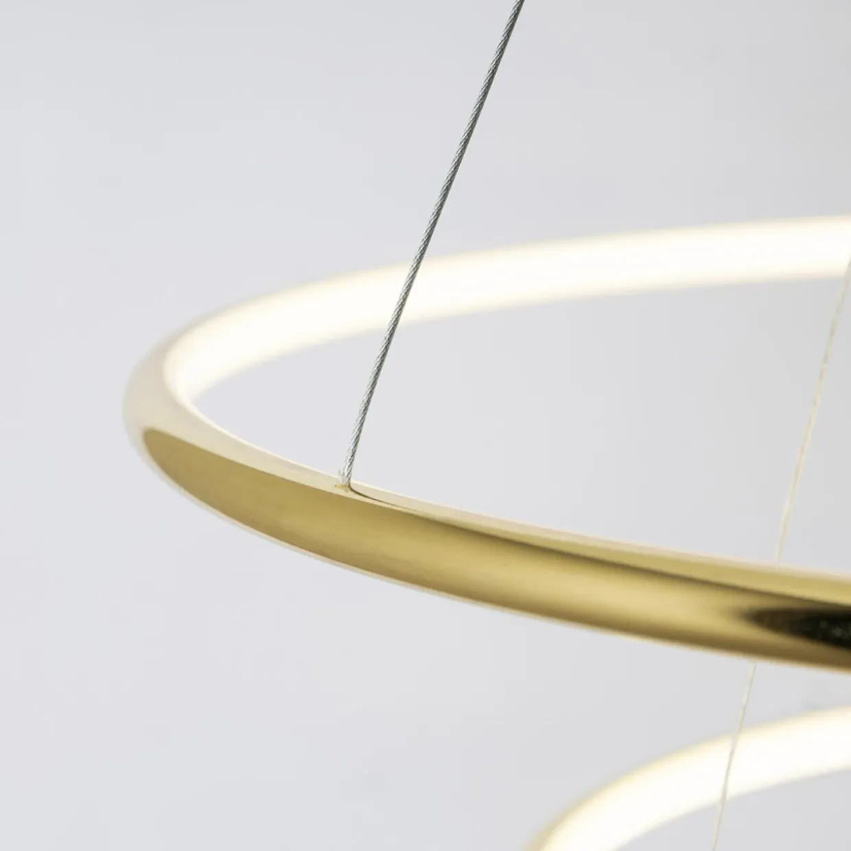 Lampa wisząca LED 2 pierścienie złota MARSEILLE
