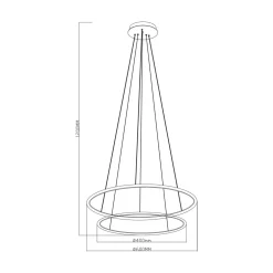 Lampa wisząca LED 2 pierścienie złota MARSEILLE