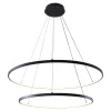 Lampa wisząca LED 2 pierścienie czarna BRENO 80 cm