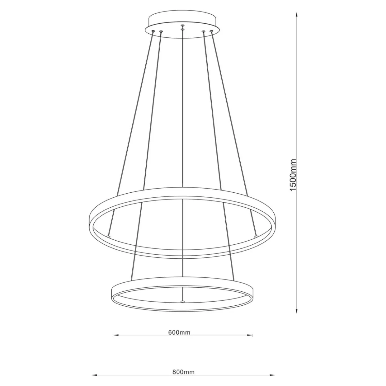 Lampa wisząca LED 2 pierścienie złota BRENO 80 cm