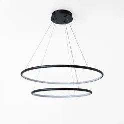 Lampa wisząca LED 2 pierścienie czarna MARSEILLE