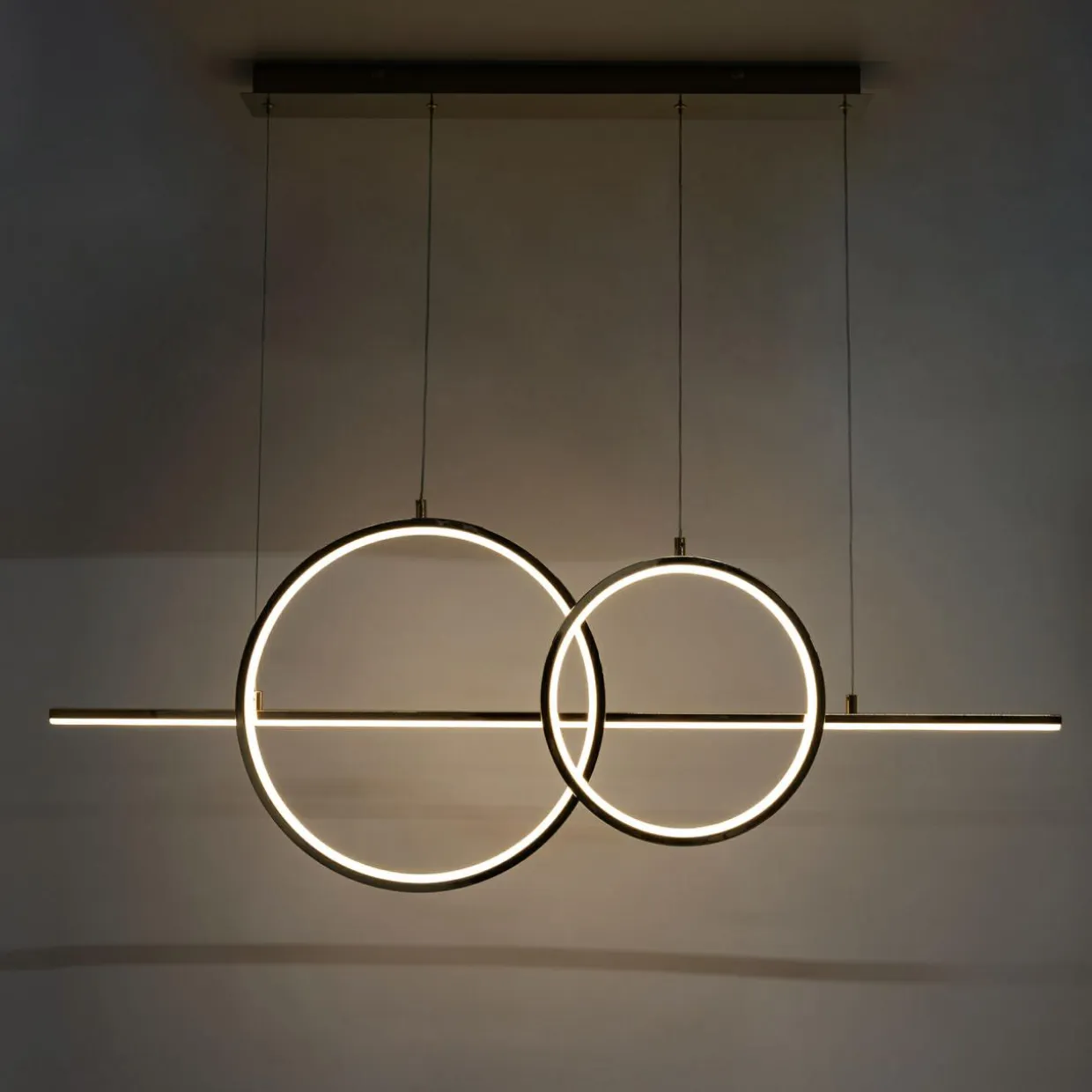 Lampa wisząca LED 2 pierścienie złota CHOLET