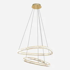 Lampa wisząca LED 2 pierścienie złota ATHESA z pilotem